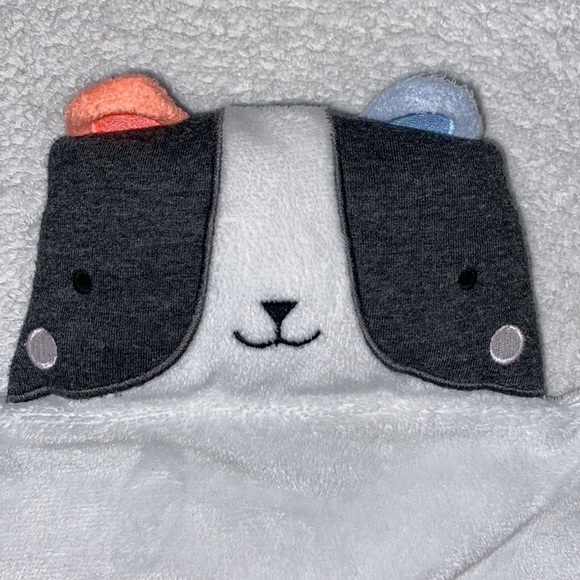 Cloud Island Panda Bear Security Blanket Baby Lovey Gray White Multicolor Knots - Picture 2 of 7